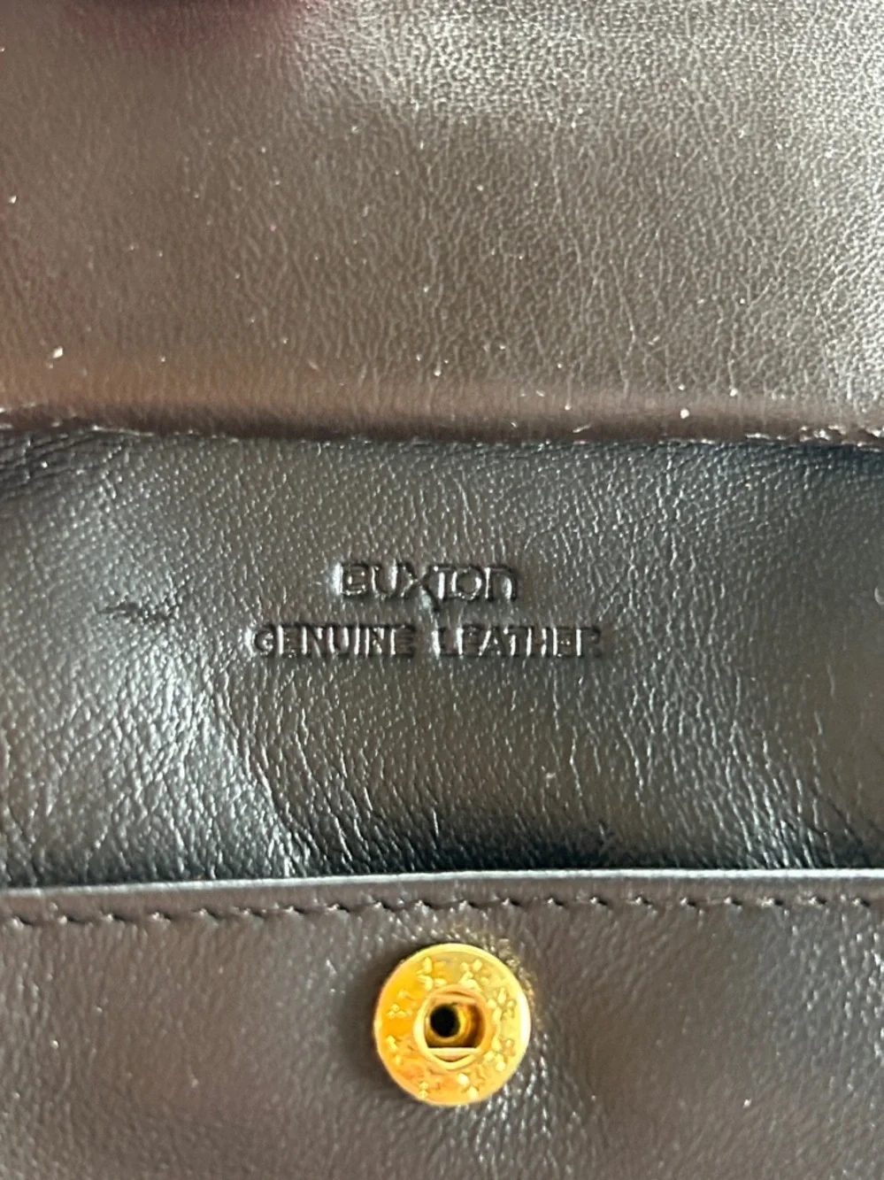 Vintage Leather Kiss-Lock Coin Purse - Black , Buxton - Picture 2 of 5